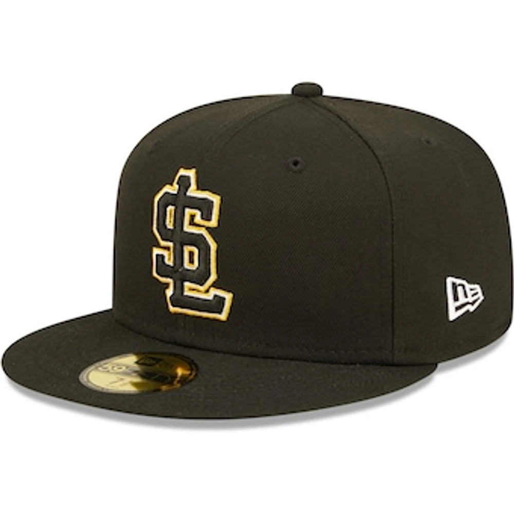 Men's New Era Black Salt Lake Bees Authentic Collection Team Home 59FIFTY Fitted Hat