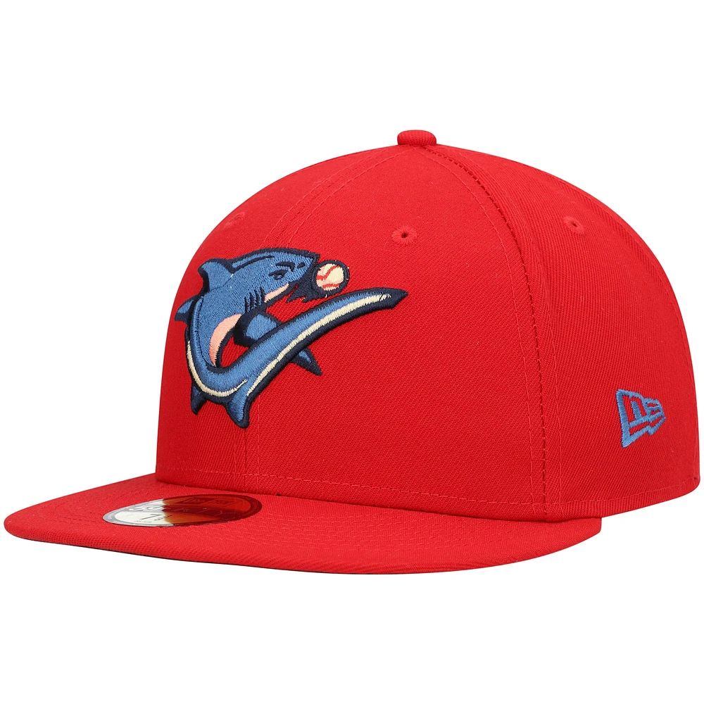 Men's New Era Red Clearwater Threshers Home Authentic Collection 59FIFTY Fitted Hat