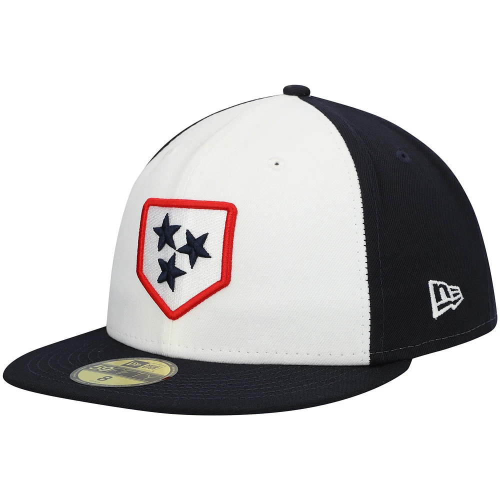 Men's New Era White Nashville Sounds Authentic Collection Team Alternate 59FIFTY Fitted Hat