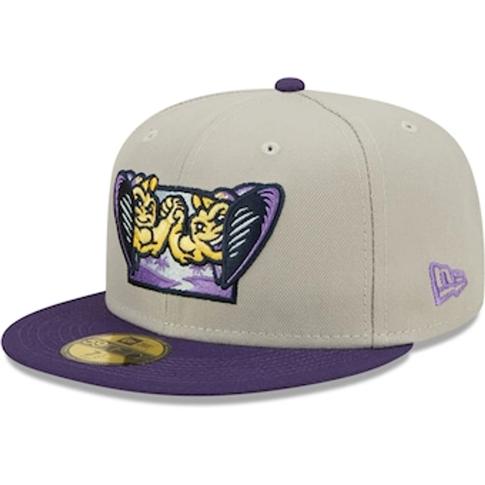 Men's New Era Gray Fort Myers Mighty Mussels Authentic Collection Team Alternate 59FIFTY Fitted Hat