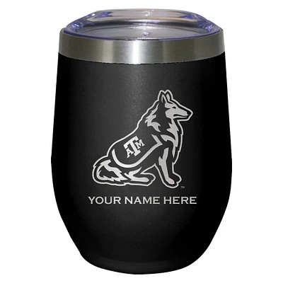 Black Texas A&M Aggies 12oz. Personalized Etched Stemless Tumbler