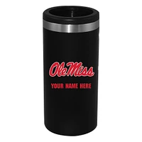 Black Ole Miss Rebels 12oz. Personalized Slim Can Holder