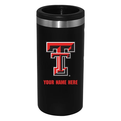 Black Texas Tech Red Raiders 12oz. Personalized Slim Can Holder