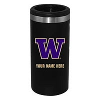 Black Washington Huskies 12oz. Personalized Slim Can Holder