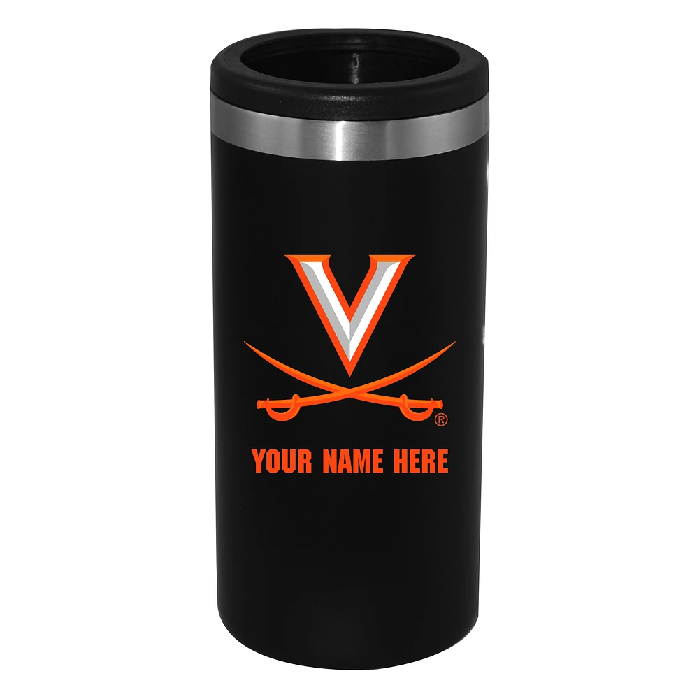 Black Virginia Cavaliers 12oz. Personalized Slim Can Holder