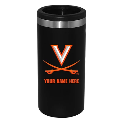 Black Virginia Cavaliers 12oz. Personalized Slim Can Holder