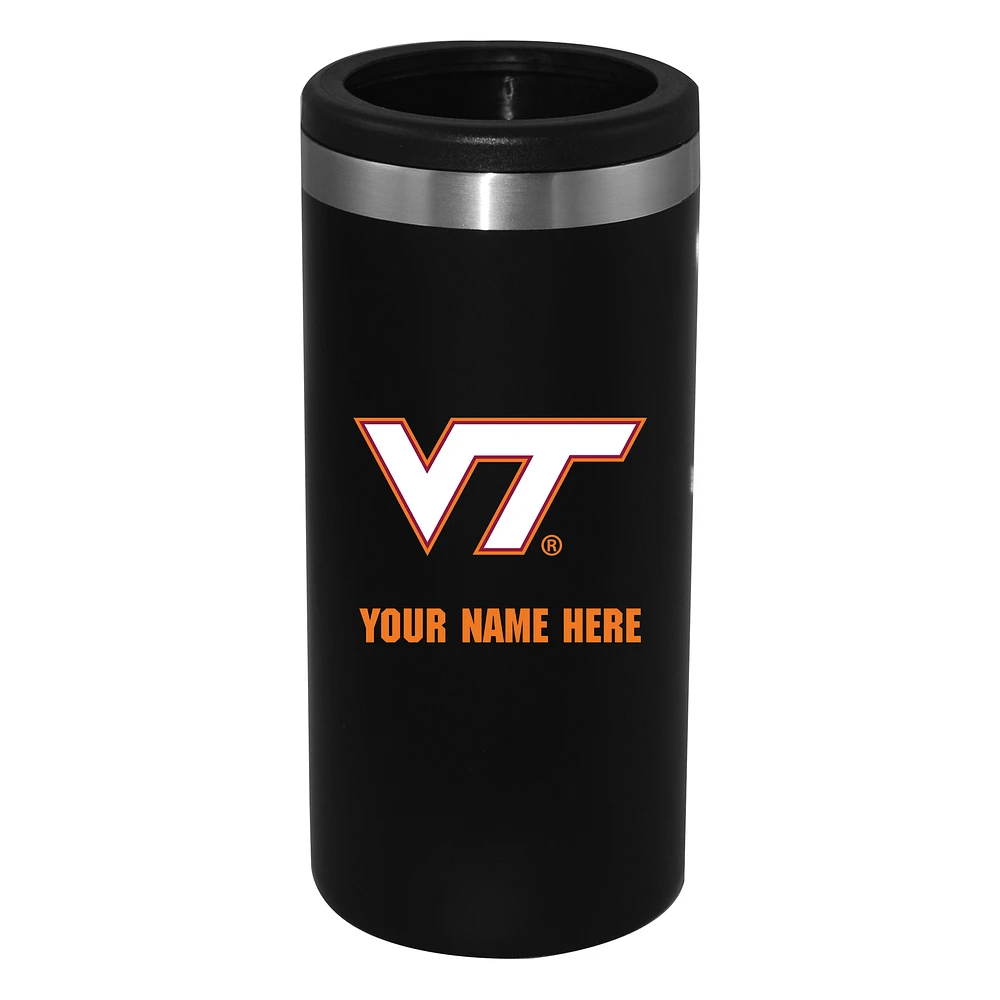 Black Virginia Tech Hokies 12oz. Personalized Slim Can Holder