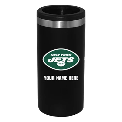 Black New York Jets 12oz. Personalized Slim Can Holder