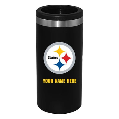 Black Pittsburgh Steelers 12oz. Personalized Slim Can Holder