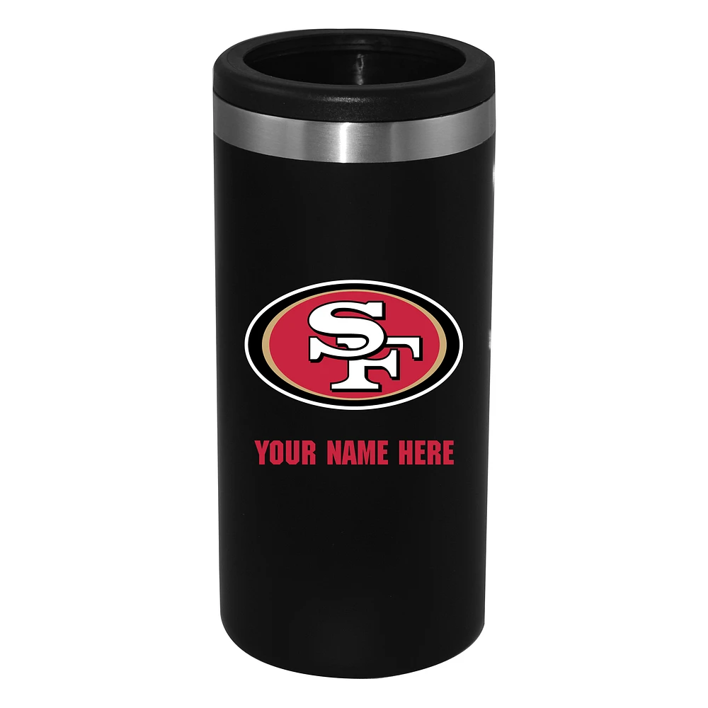 Black San Francisco 49ers 12oz. Personalized Slim Can Holder