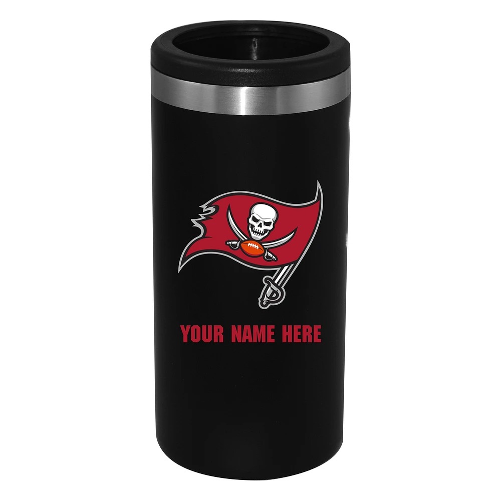 Black Tampa Bay Buccaneers 12oz. Personalized Slim Can Holder
