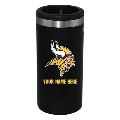 Black Minnesota Vikings 12oz. Personalized Slim Can Holder