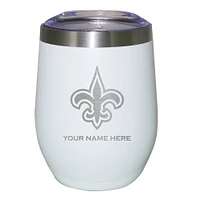 White New Orleans Saints 12oz. Personalized Etched Stemless Tumbler