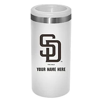 White San Diego Padres 12oz. Personalized Slim Can Holder