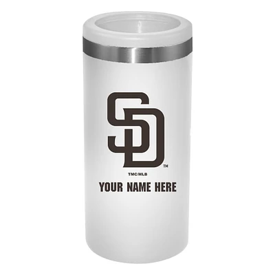 White San Diego Padres 12oz. Personalized Slim Can Holder