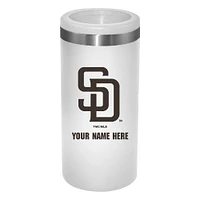 White San Diego Padres 12oz. Personalized Slim Can Holder