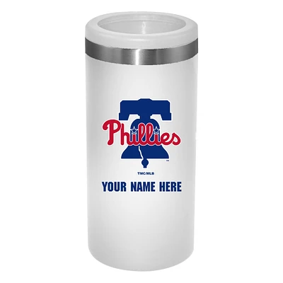 White Philadelphia Phillies 12oz. Personalized Slim Can Holder