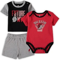 Infant Black Portland Trail Blazers Team Putting Up Numbers Bodysuit T-Shirt & Shorts Set