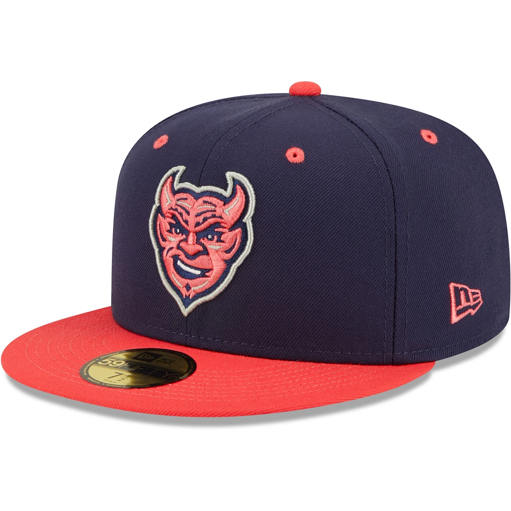 Men's New Era Navy/Red Demonios De Des Moines Copa La Diversion 59FIFTY Fitted Hat