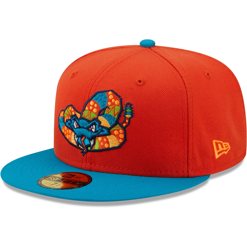 Men's New Era Orange/Teal Cascabeles de Wisconsin Copa De La Diversion 59FIFTY Fitted Hat