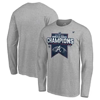 Men's Fanatics Heathered Gray Atlanta Braves 2021 World Series Champions Locker Room Long Sleeve T-Shirt