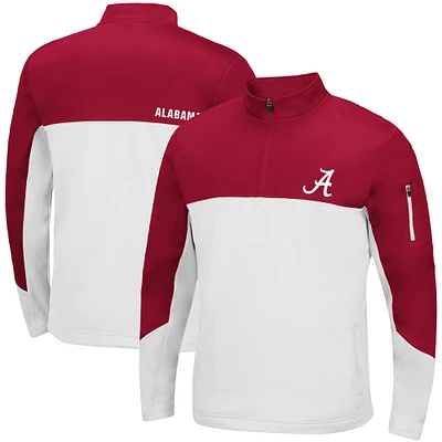 Men's Colosseum Crimson/White Alabama Crimson Tide Triple Dog Dare Quarter-Zip Jacket