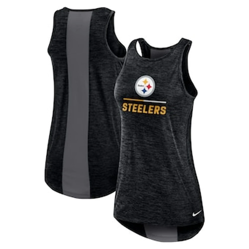 Women's Nike Black Pittsburgh Steelers High Neck Performance Tank Top