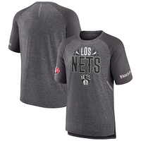 Men's Fanatics Heathered Gray Brooklyn Nets 2022 Noches Ene-Be-A Core Shooting Raglan T-Shirt