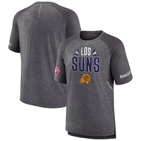 Men's Fanatics Heathered Gray Phoenix Suns 2022 Noches Ene-Be-A Core Shooting Raglan T-Shirt