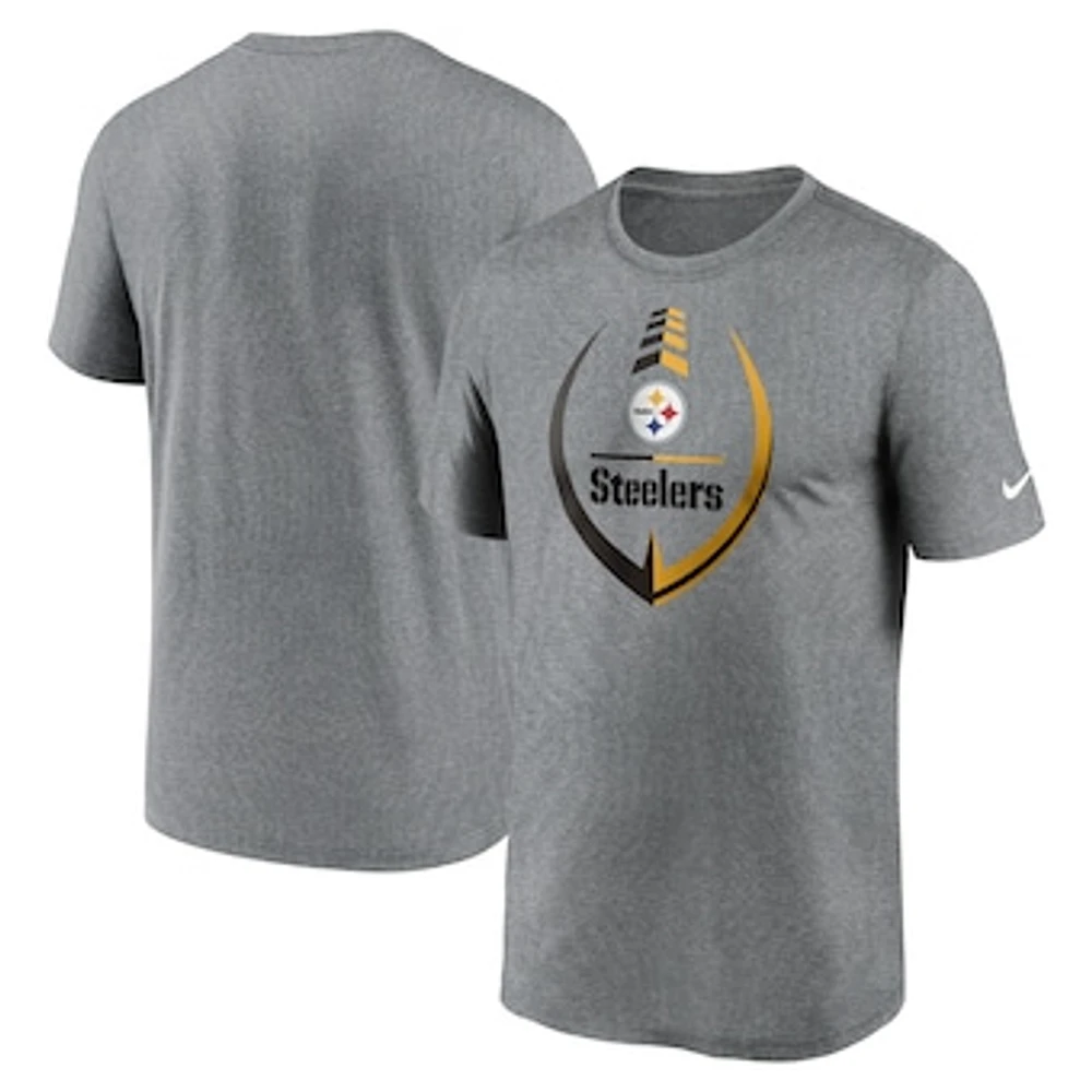 Men's Nike Heathered Gray Pittsburgh Steelers Icon Legend Performance T-Shirt