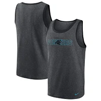 Men's Nike Heathered Charcoal Carolina Panthers Tri-Blend Tank Top