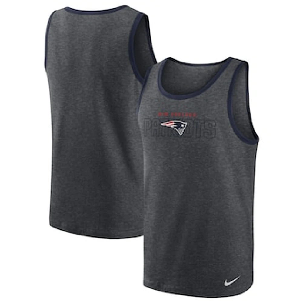 Men's Nike Heathered Charcoal New England Patriots Tri-Blend Tank Top