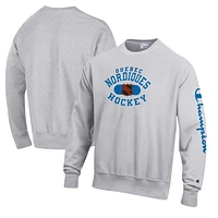 Men's Champion Heathered Gray Quebec Nordiques - Reverse Weave Pullover Sweatshirt