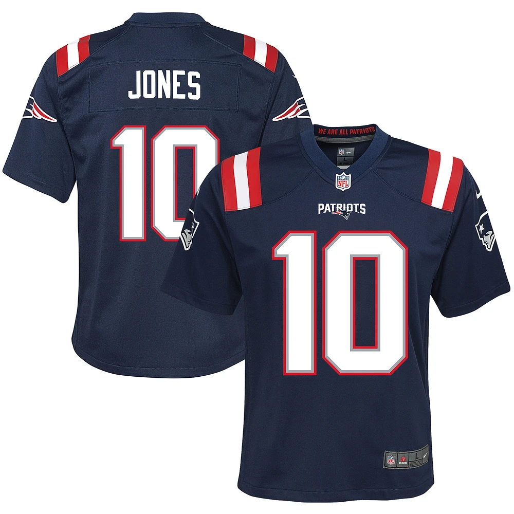 Youth Nike Mac Jones Navy New England Patriots - Game Jersey