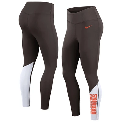 Women's Nike Brown/White Cleveland Browns 7/8 Performance Leggings