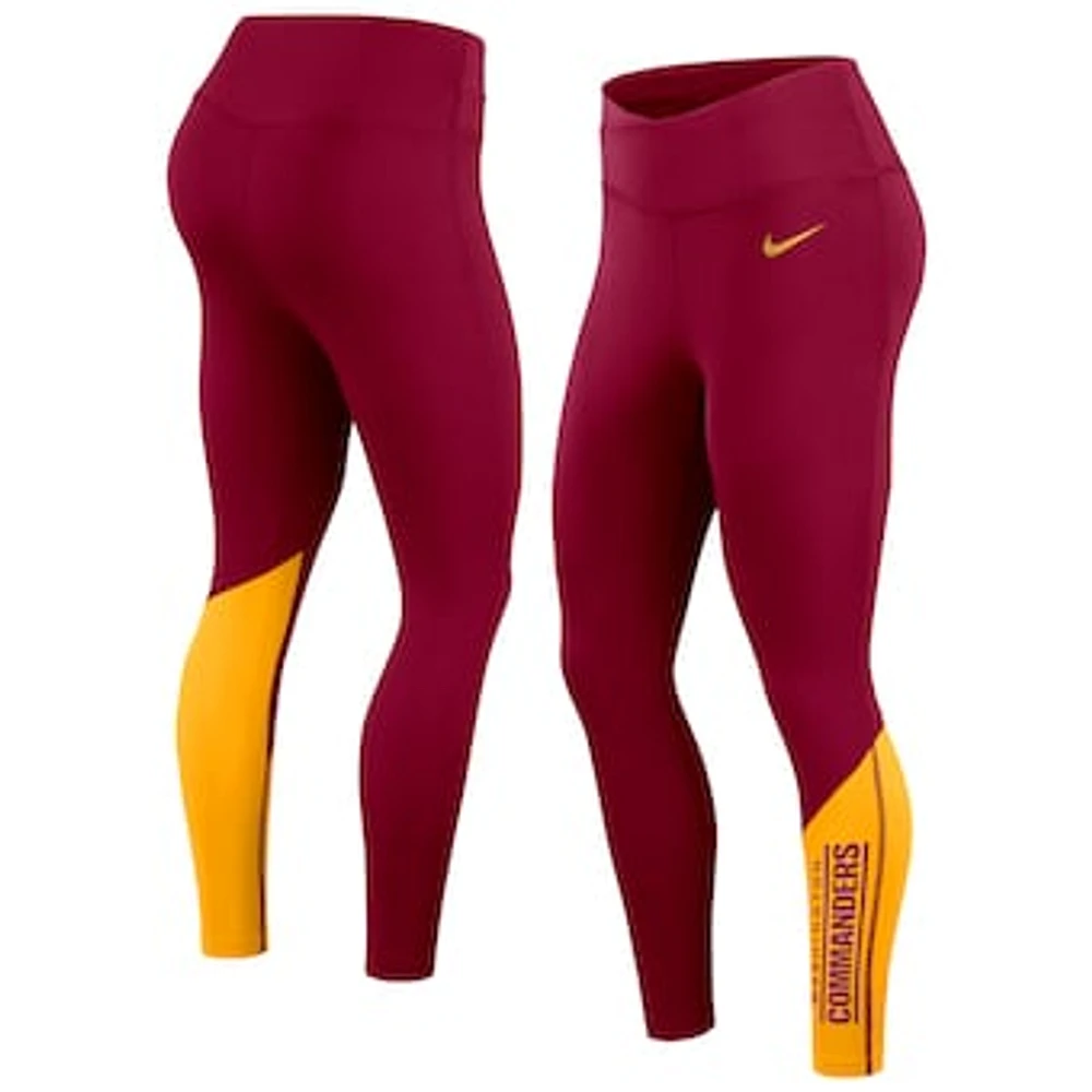 Women's Nike Burgundy/Gold Washington Commanders 7/8 Performance Leggings