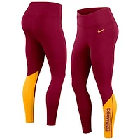 Women's Nike Burgundy/Gold Washington Commanders 7/8 Performance Leggings