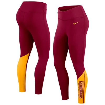 Women's Nike Burgundy/Gold Washington Commanders 7/8 Performance Leggings