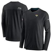 Men's Nike Black Jacksonville Jaguars Sideline Coach Chevron Lock Up Long Sleeve V-Neck Performance T-Shirt