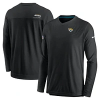 Men's Nike Black Jacksonville Jaguars Sideline Coach Chevron Lock Up Long Sleeve V-Neck Performance T-Shirt