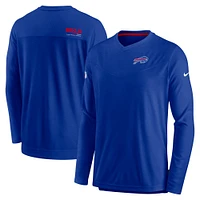 Men's Nike Royal Buffalo Bills Sideline Coach Chevron Lock Up Long Sleeve V-Neck Performance T-Shirt