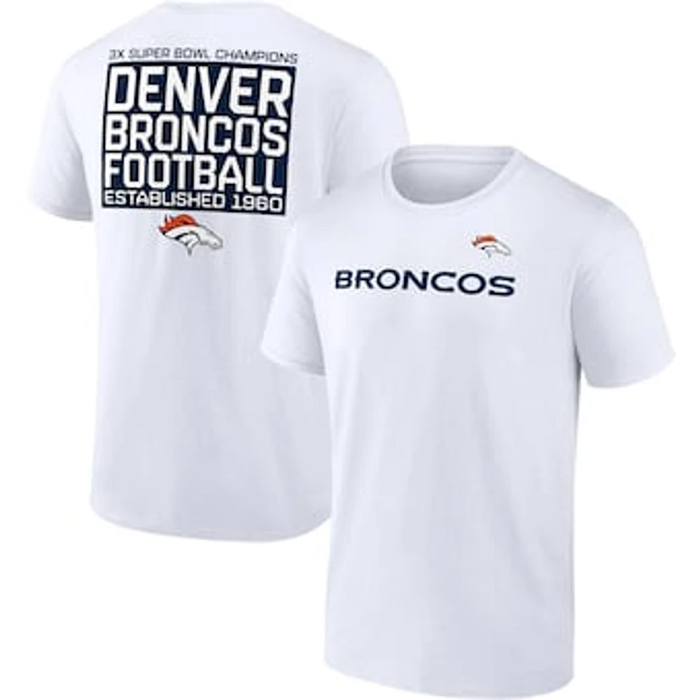 Men's Fanatics White Denver Broncos Hot Shot State T-Shirt