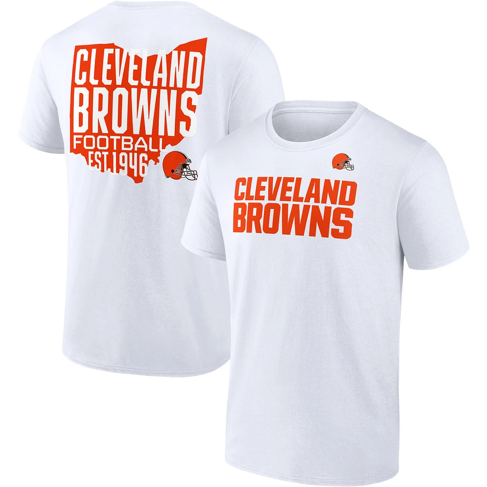 Men's Fanatics White Cleveland Browns Hot Shot State T-Shirt