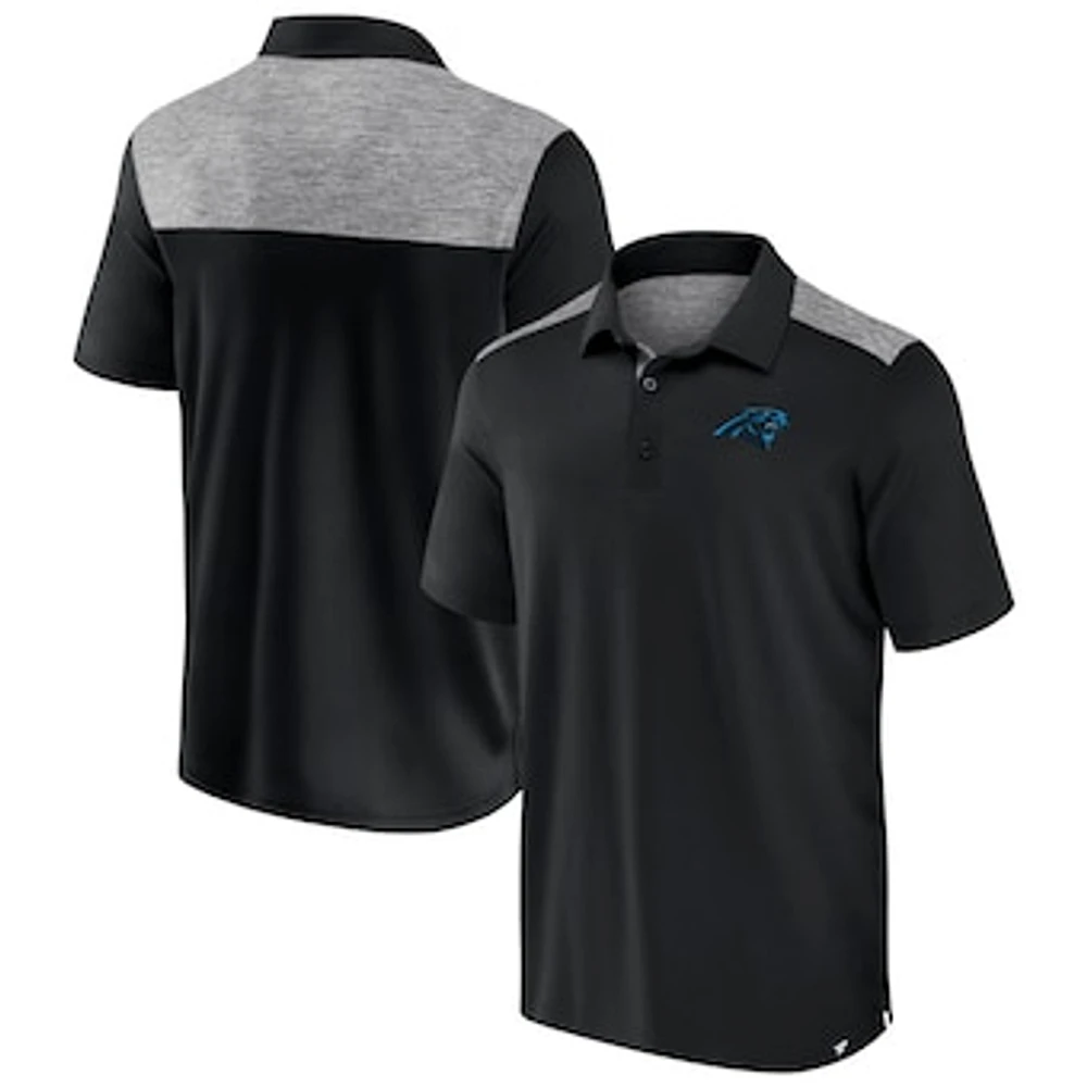 Men's Fanatics Black Carolina Panthers Long Shot Polo