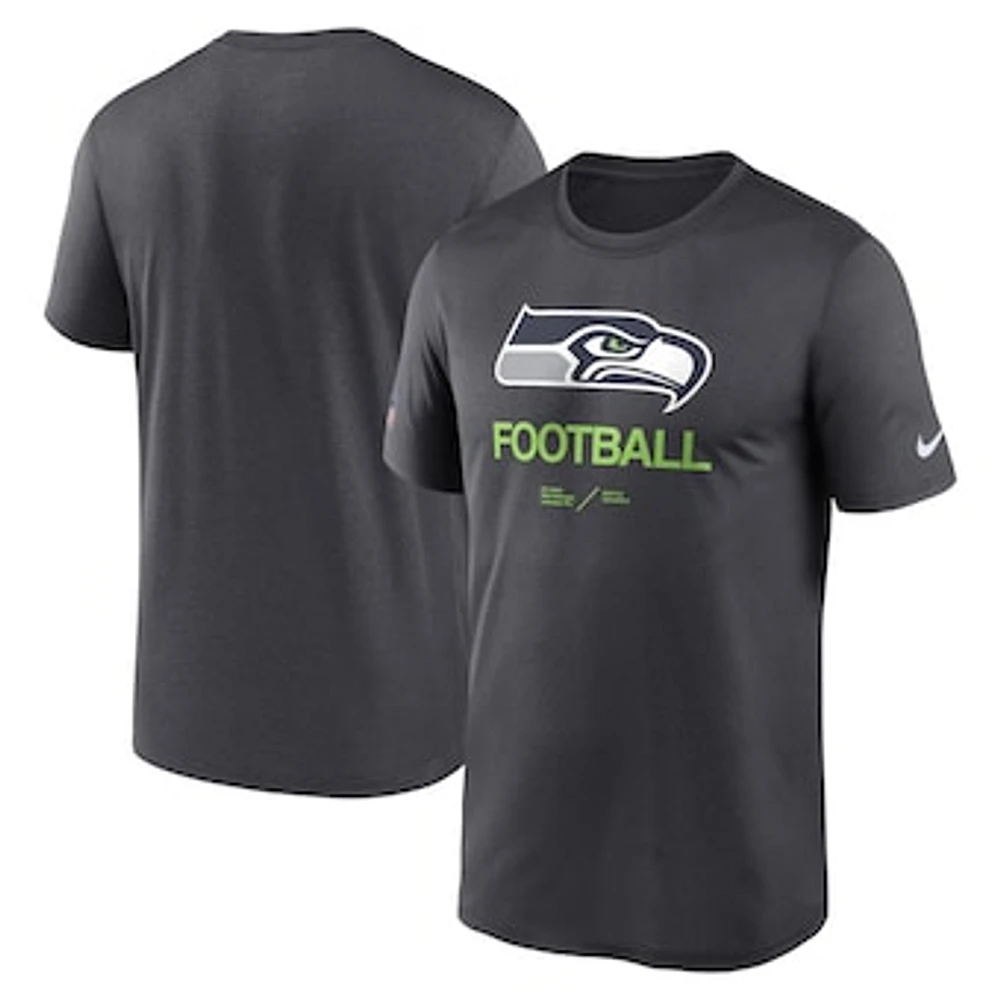 Men's Nike Anthracite Seattle Seahawks Sideline Infograph Performance T-Shirt