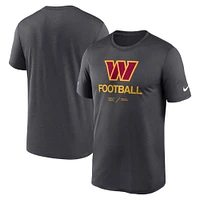 Men's Nike Anthracite Washington Commanders Sideline Infograph Performance T-Shirt