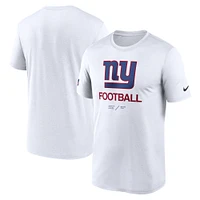 Men's Nike White New York Giants Sideline Infograph Performance T-Shirt