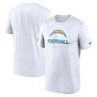 Men's Nike White Los Angeles Chargers Sideline Infograph Performance T-Shirt