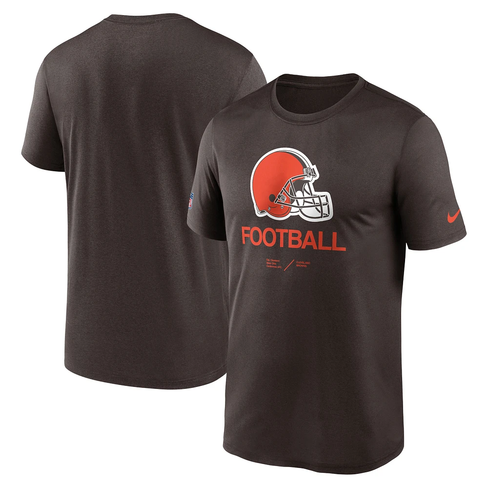 Men's Nike Brown Cleveland Browns Sideline Infograph Performance T-Shirt