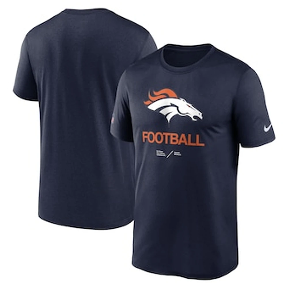 Men's Nike Navy Denver Broncos Sideline Infograph Performance T-Shirt